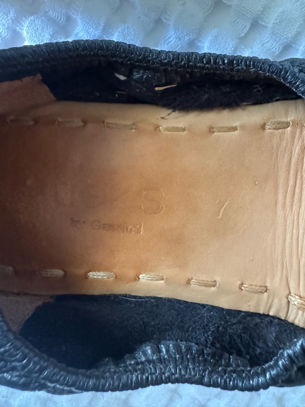 Tieks Black Leather Foldable Ballet Flats with Teal Accent - Picture 2 of 9